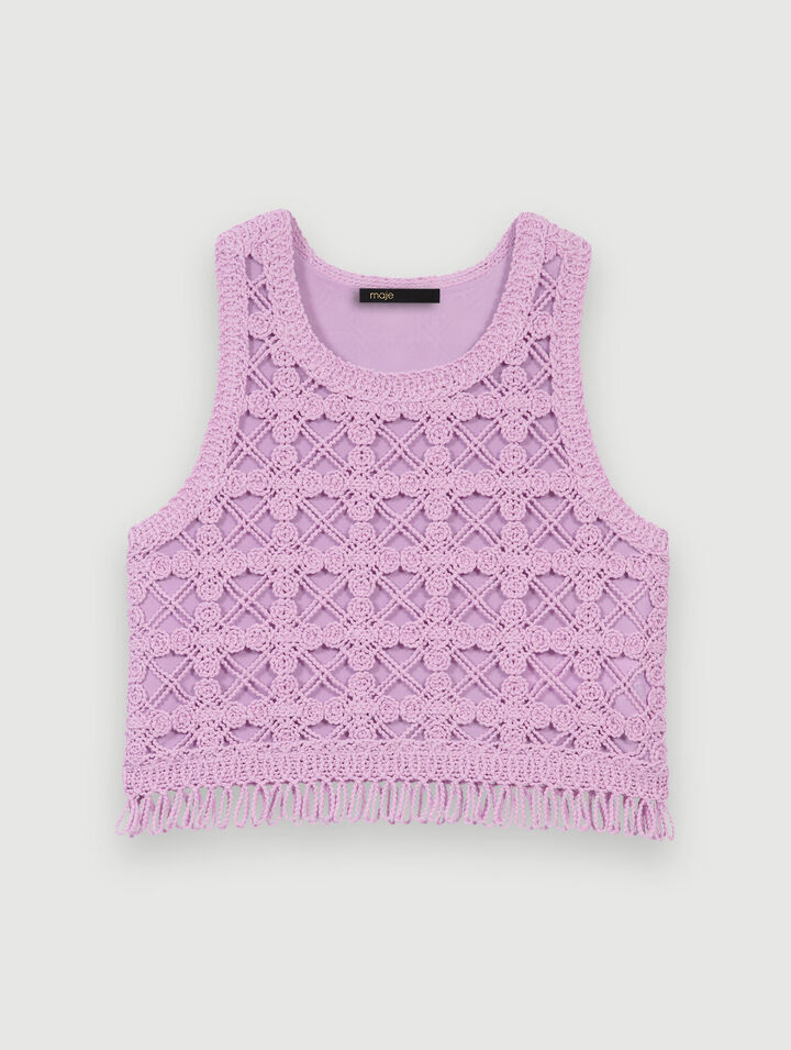 Crop top all'uncinetto