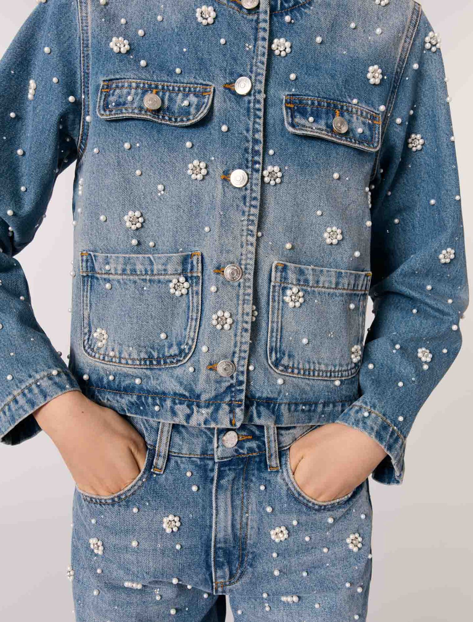 Giacca in denim ricamato