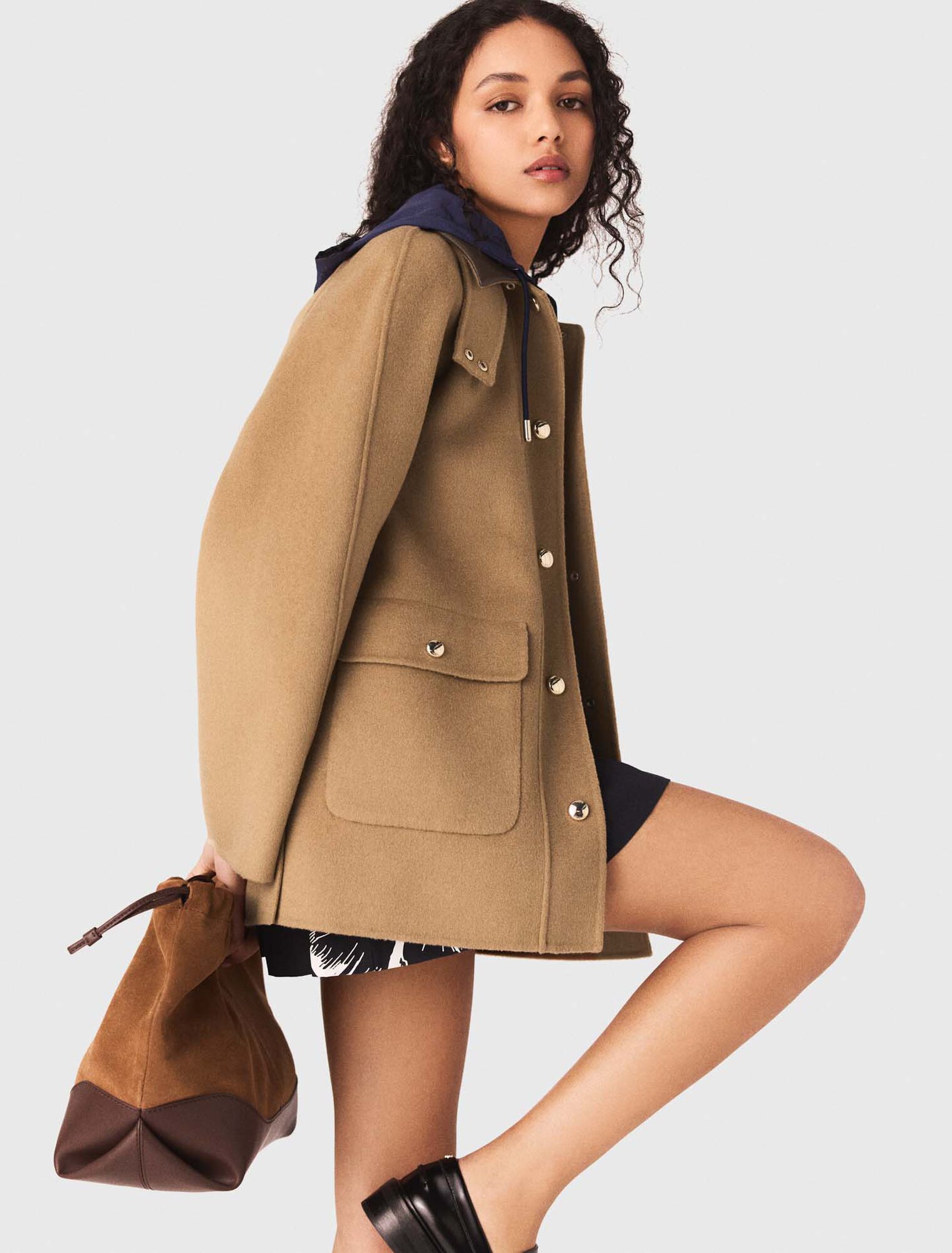 Cappotto lana cappuccio rimovibile