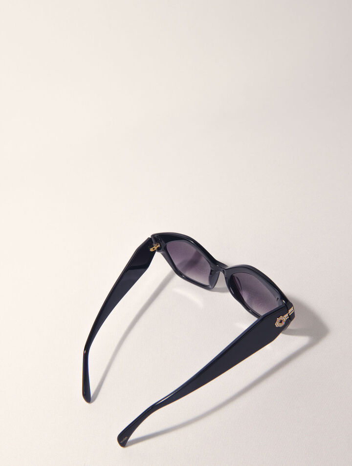 Occhiali cat-eye in acetato nero