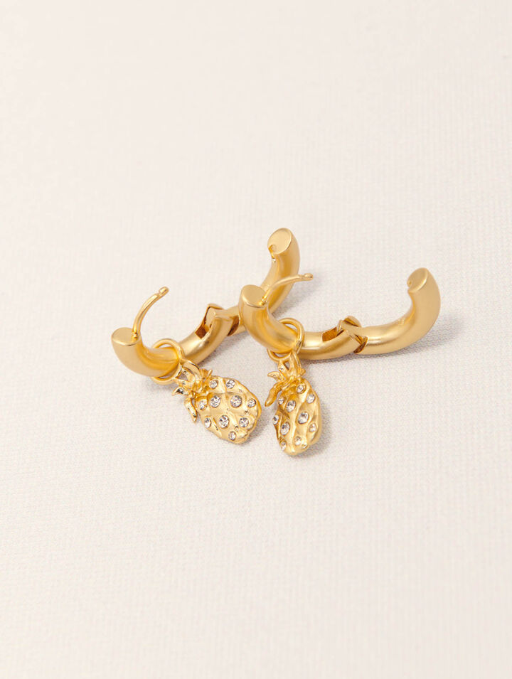 Mini-orecchini cerchi ananas strass