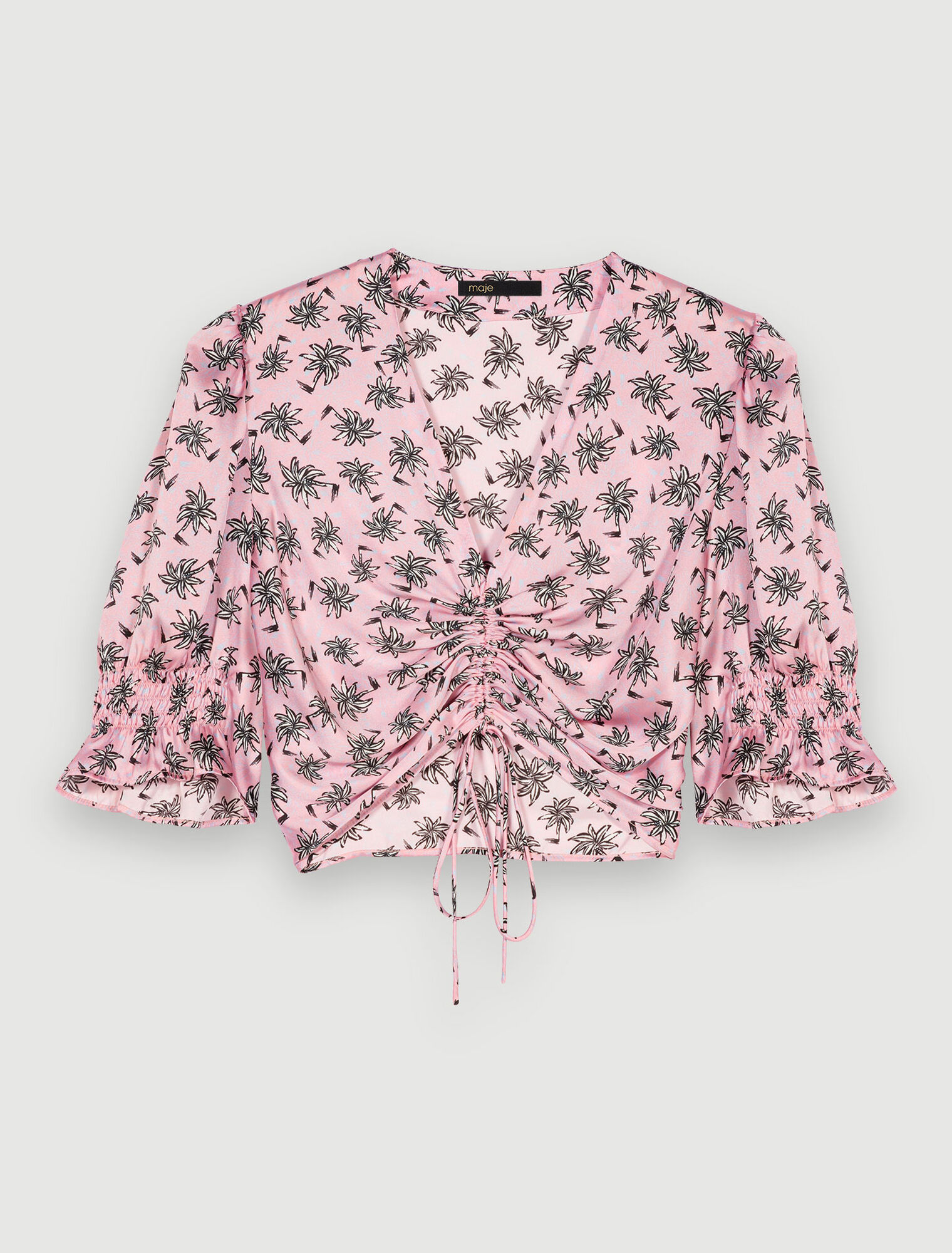 Crop top con stampa di palme