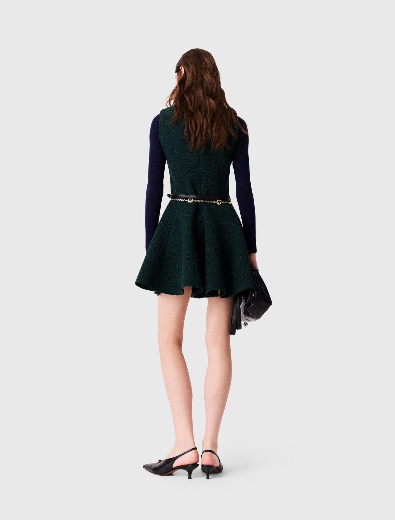 Abito corto smanicato in tweed