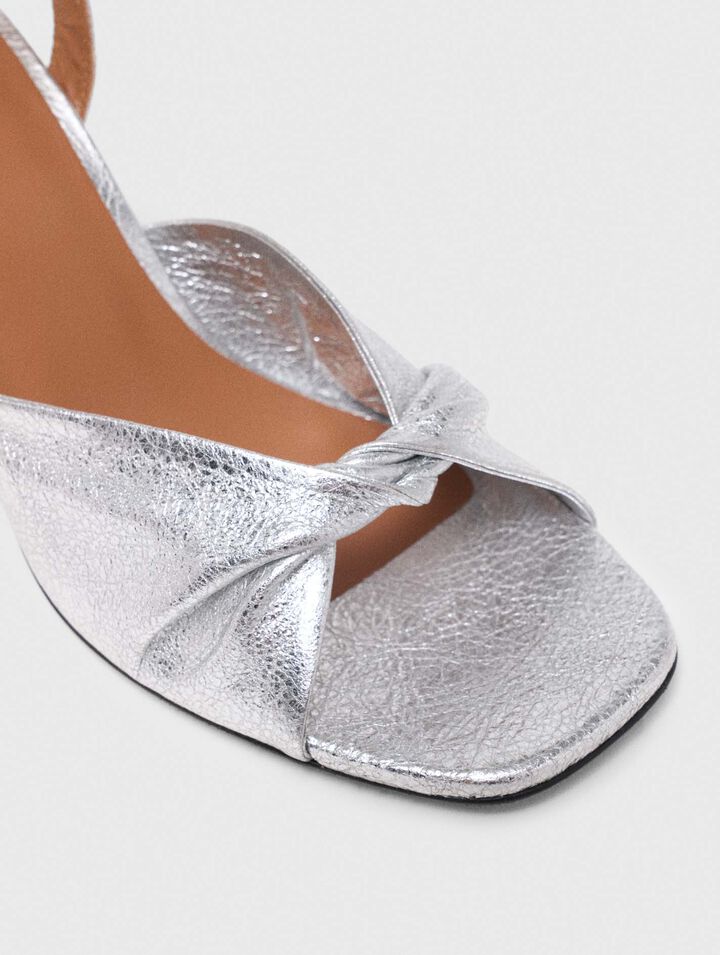 Sandali pelle metallizzata tacco