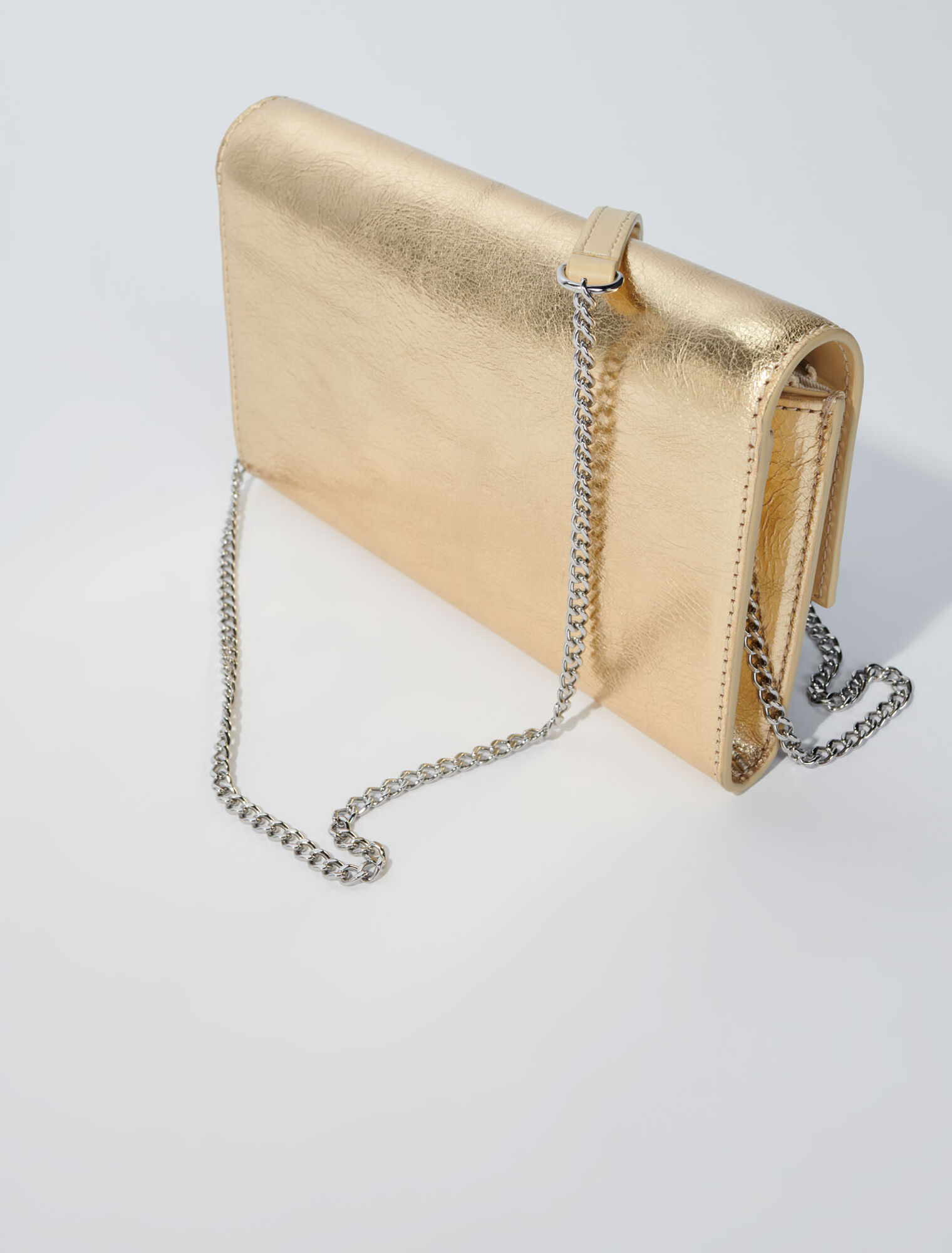Pochette con catena in pelle