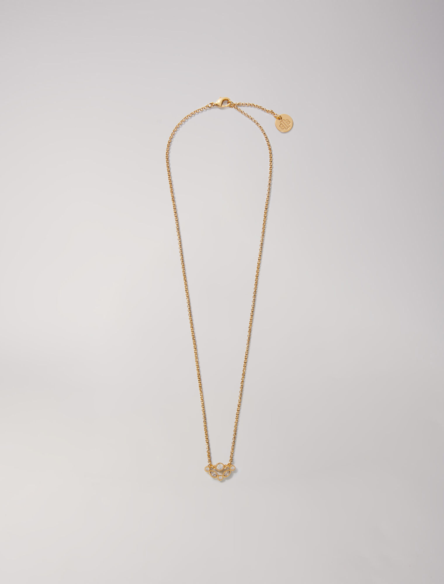 Collana dorata con strass