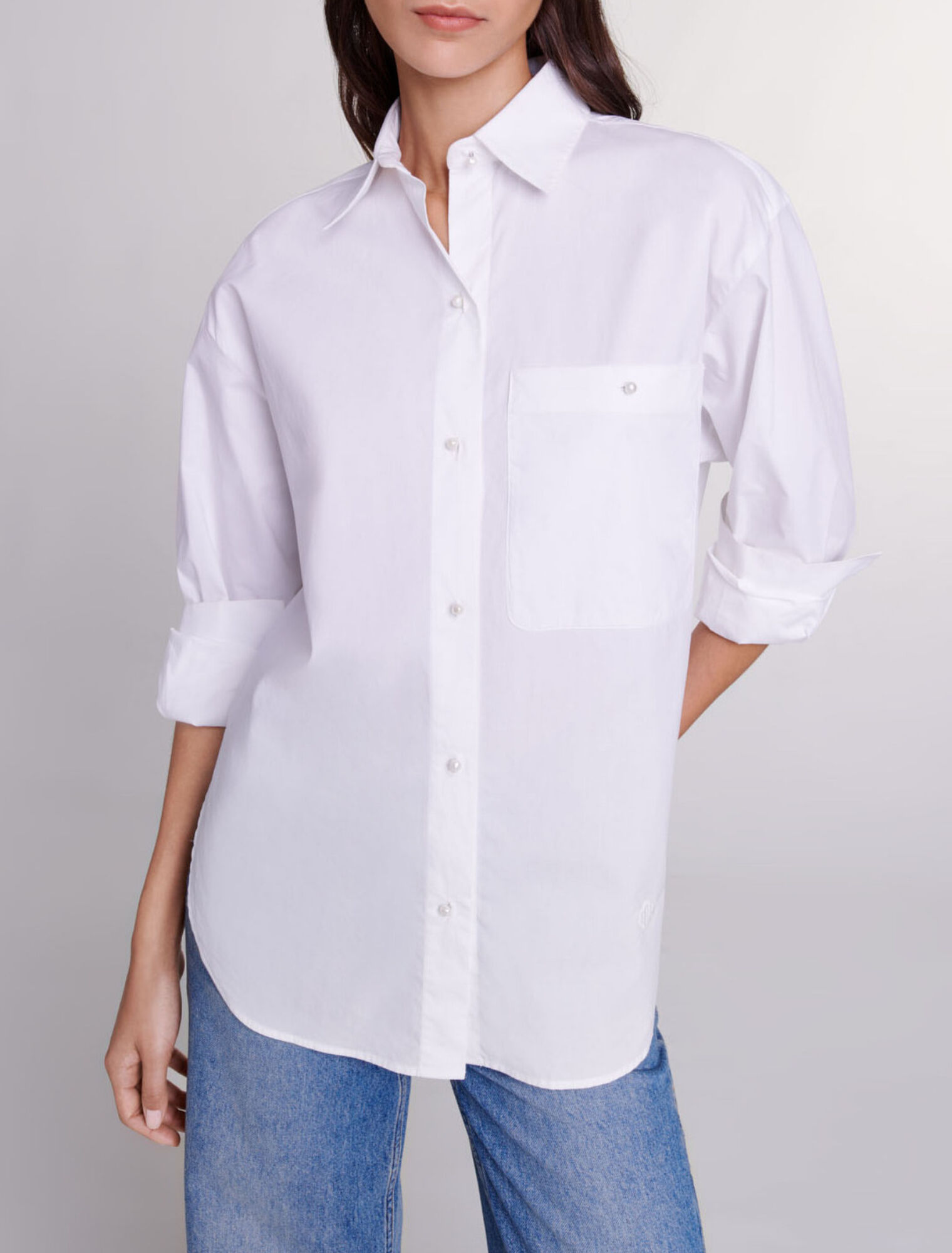 Camicia bianca in popeline di cotone