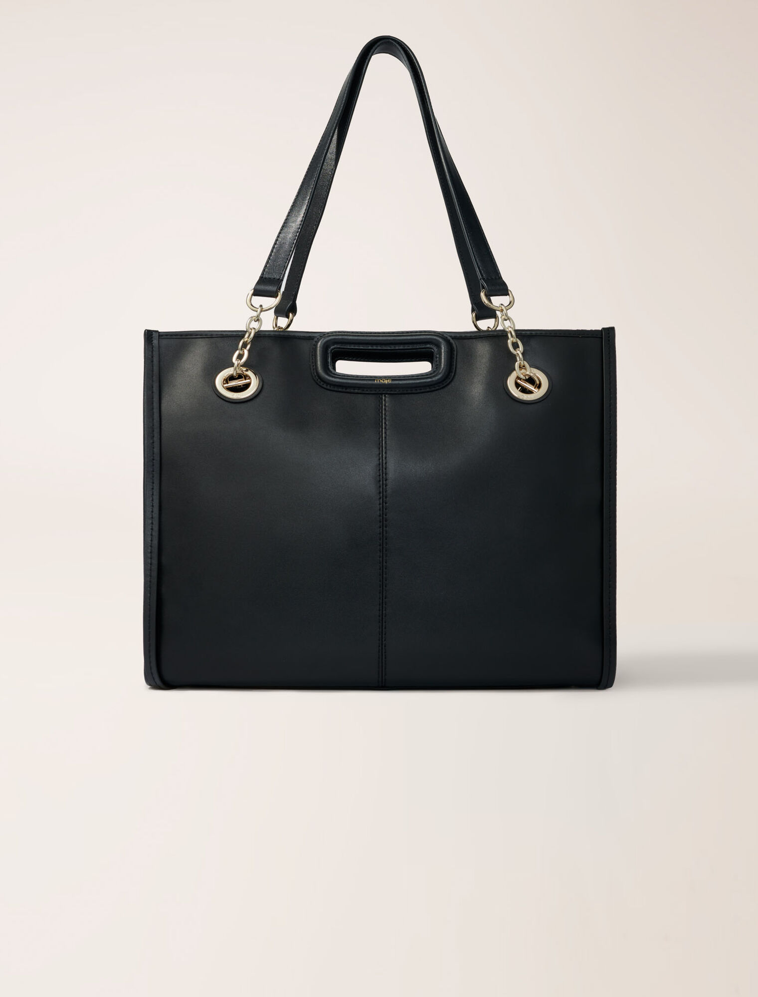 Tote bag in pelle con frange