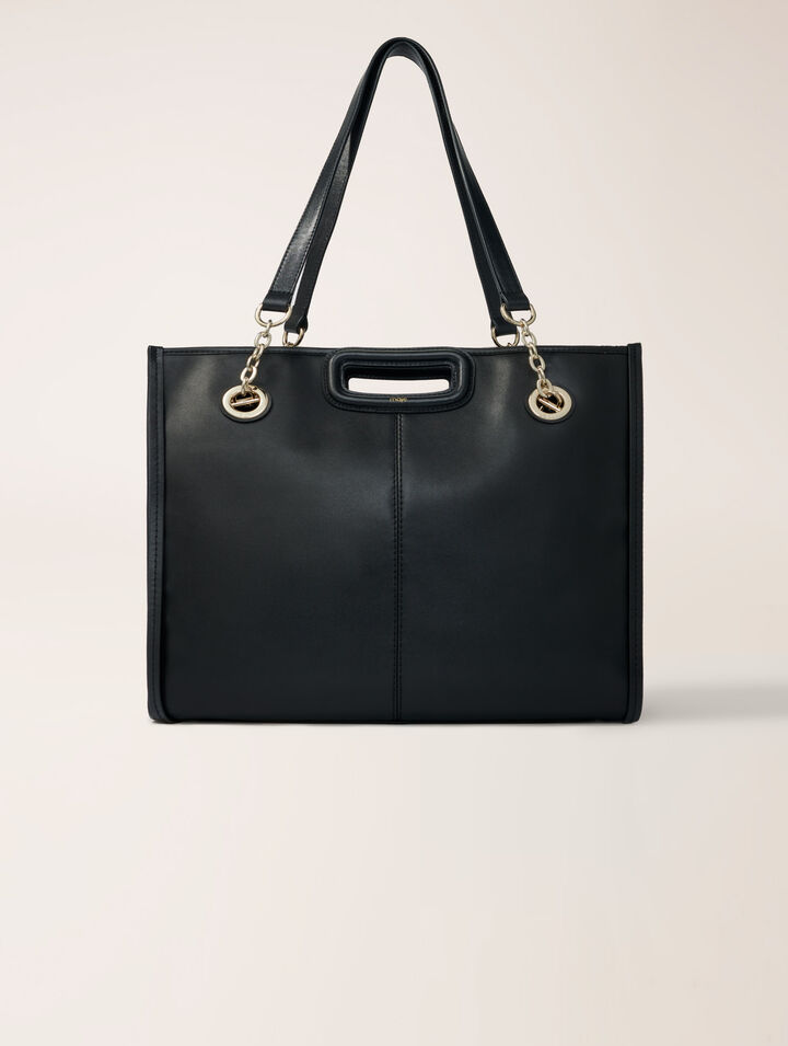 Tote bag in pelle con frange