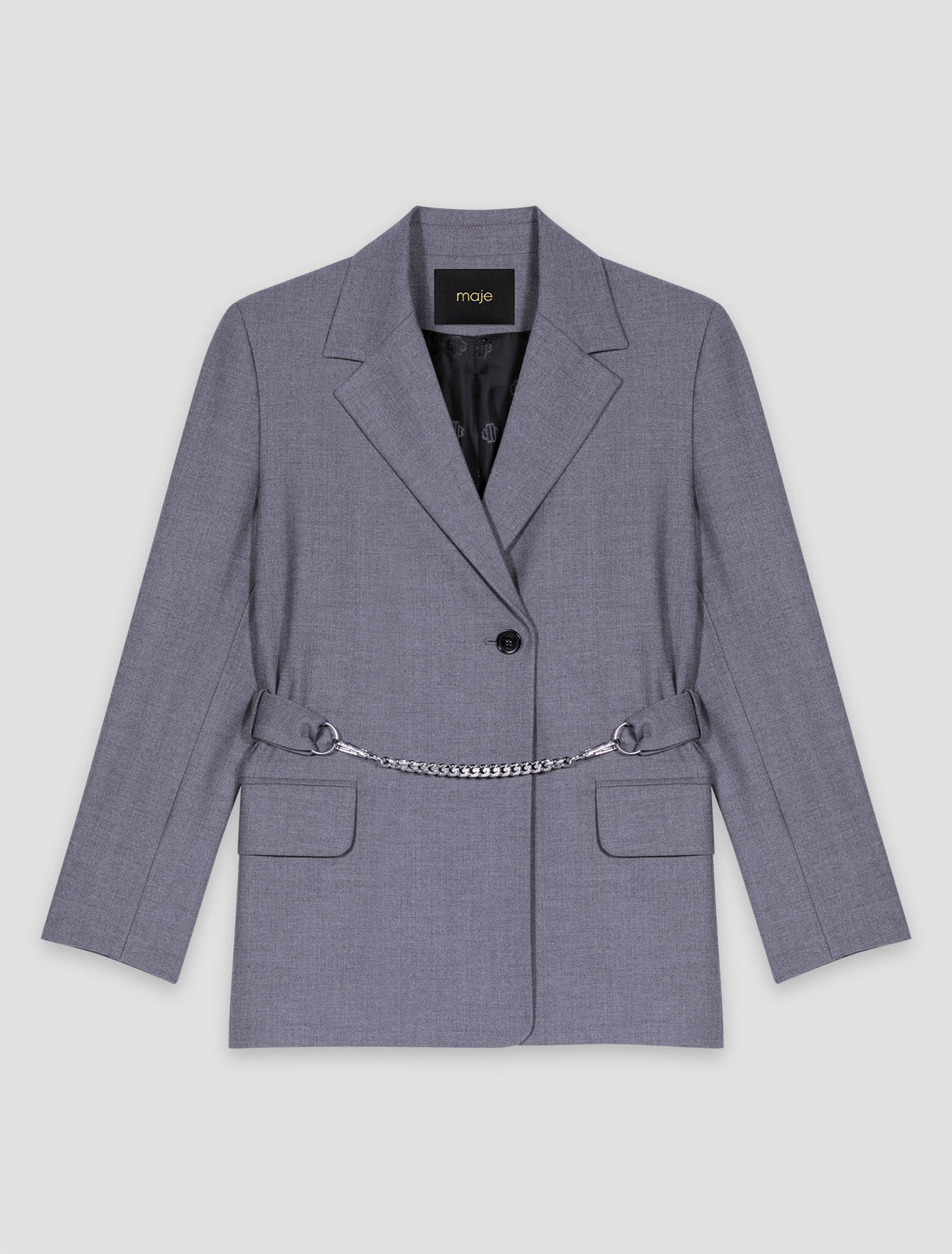 Giacca tailleur con catena in vita