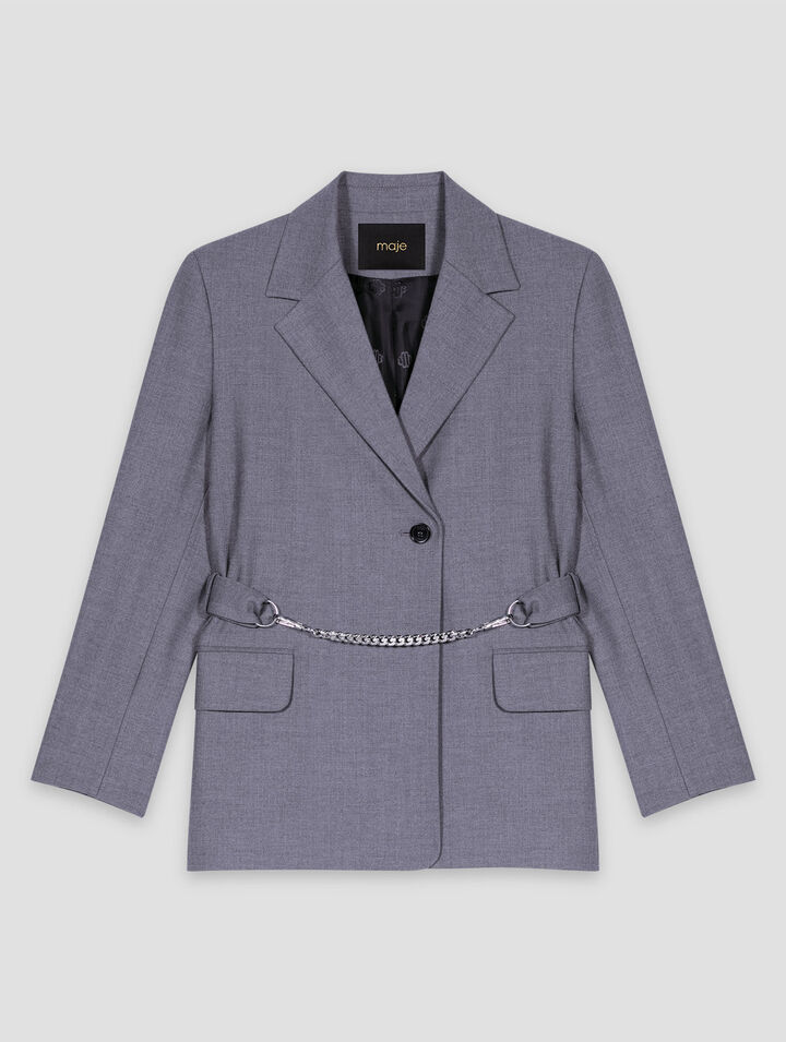 Giacca tailleur con catena in vita