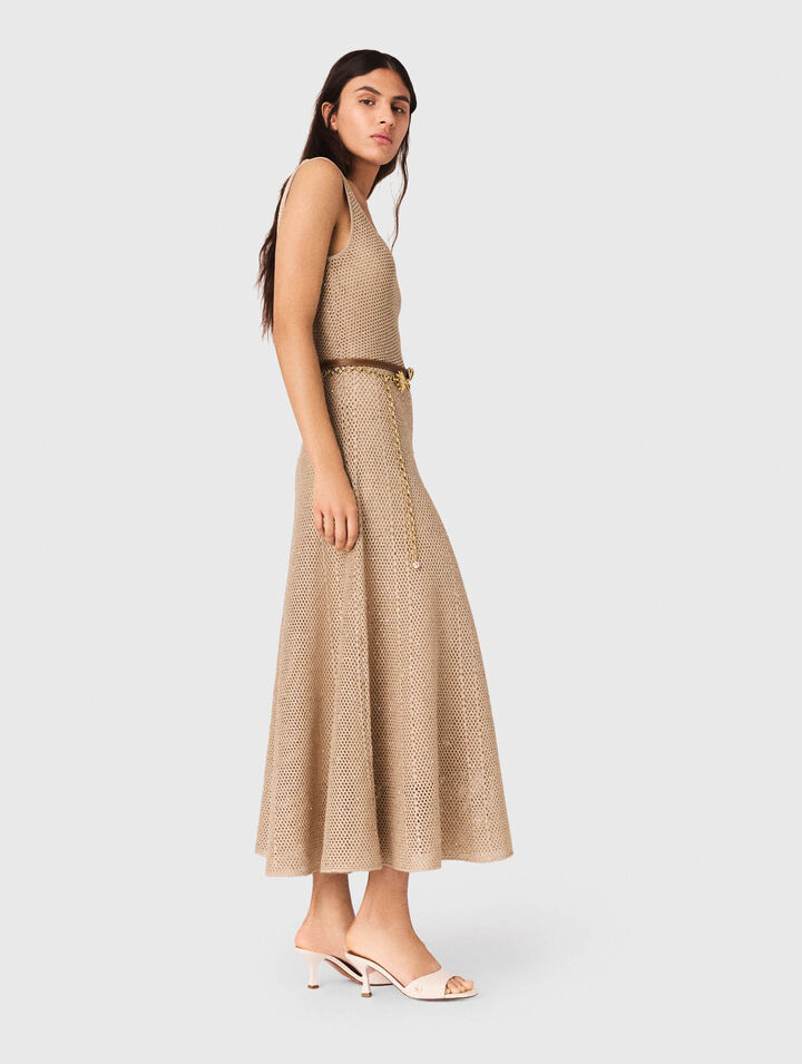 Abito lungo in maglia glitterato