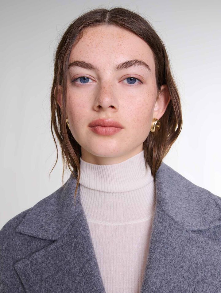 Cappotto lungo cintura double face