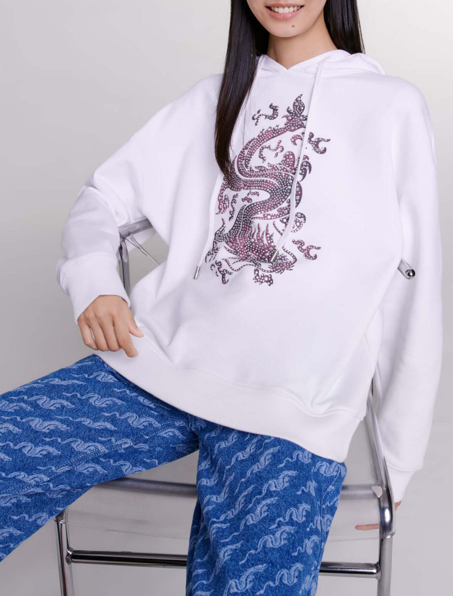 Felpa oversize con strass
