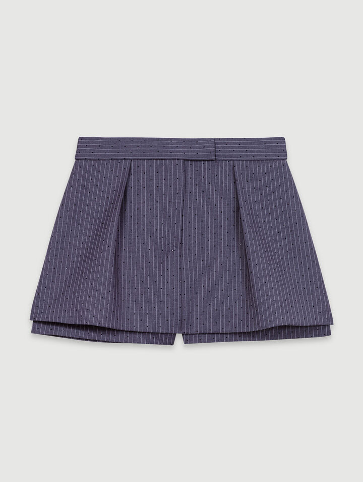 Shorts trompe l'oeil glitterati