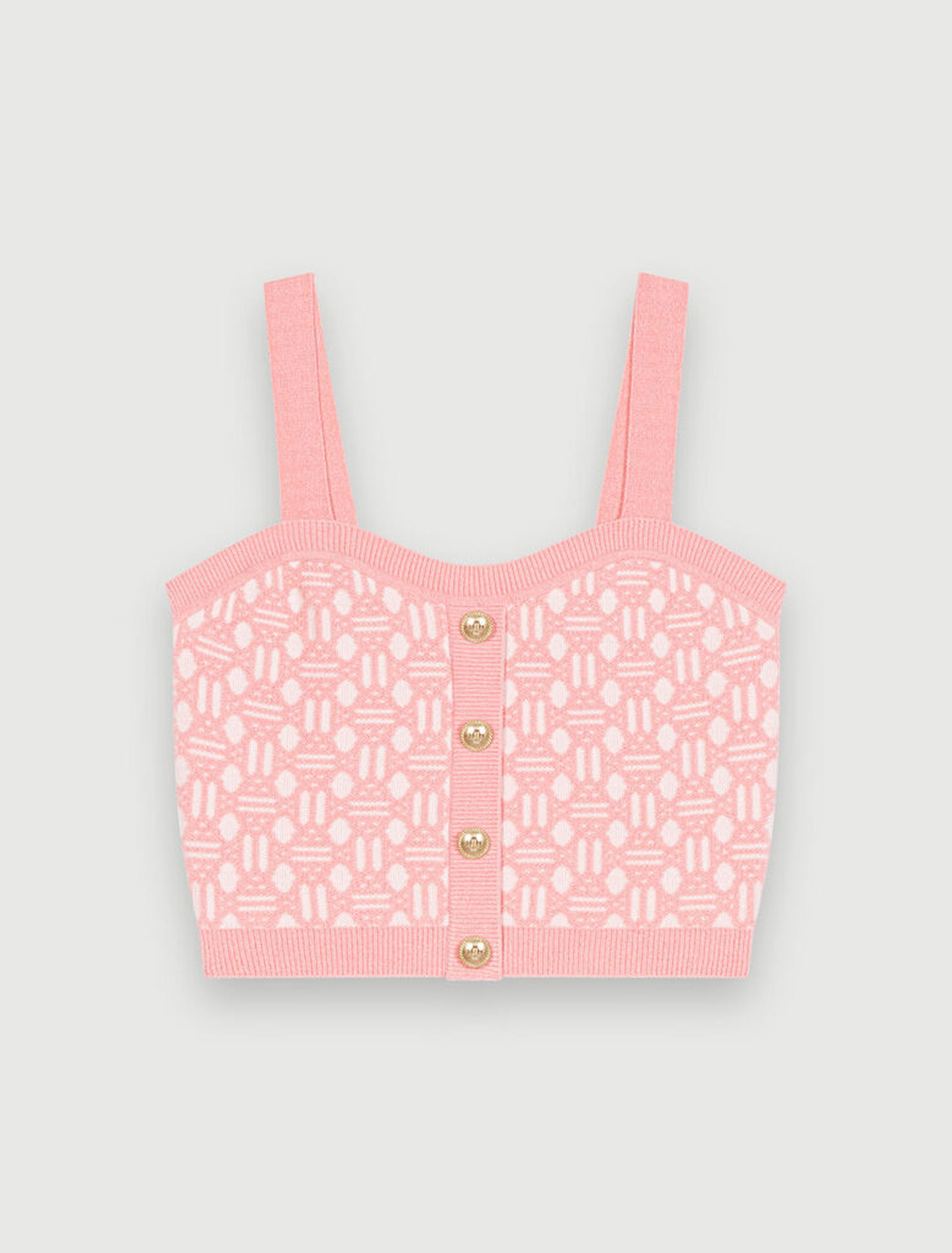 Top in maglia stampata