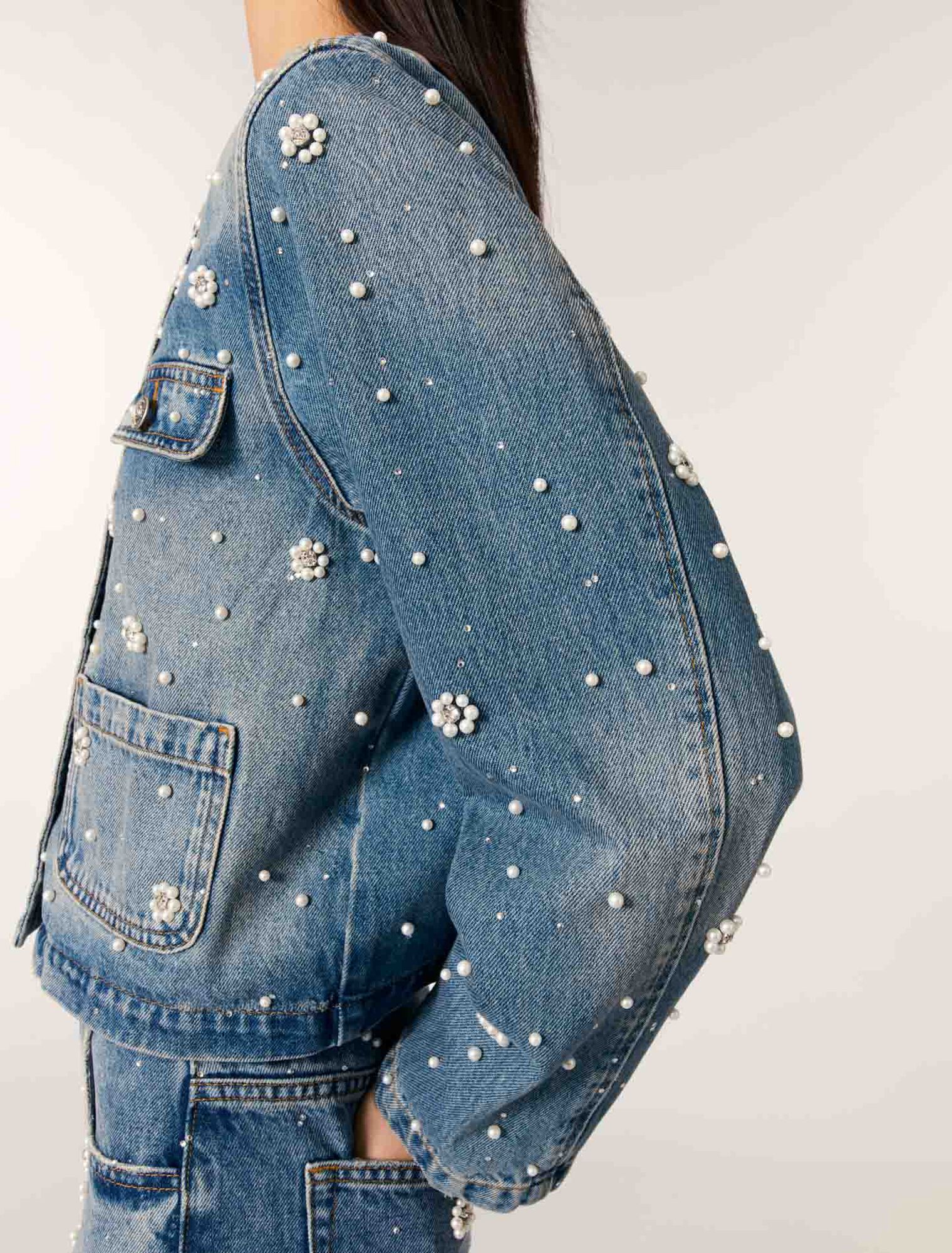 Giacca in denim ricamato