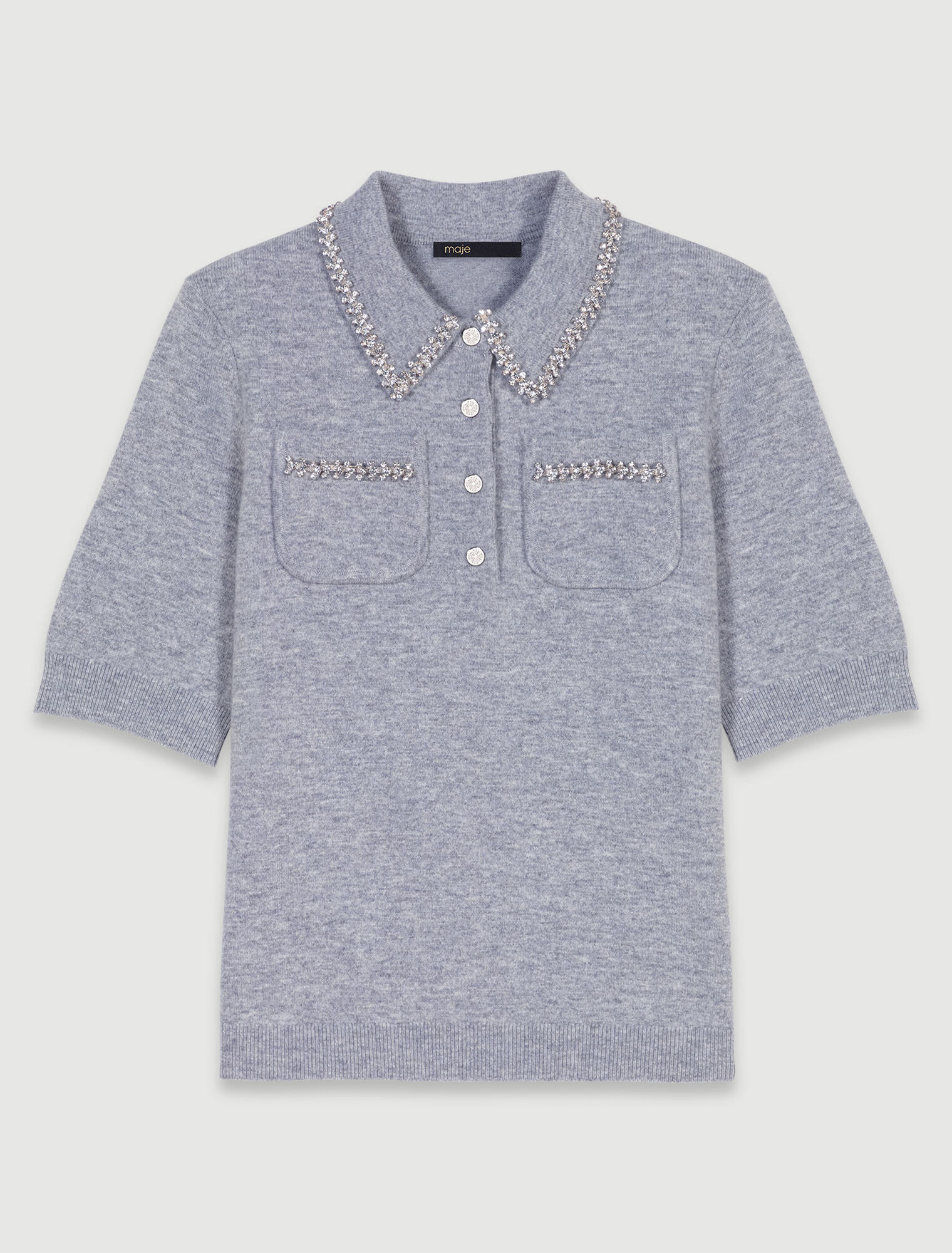 Pullover in maglia a strass