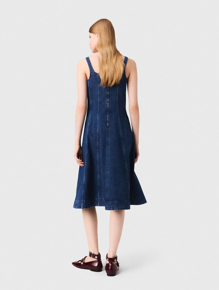 Abito babydoll lungo in denim