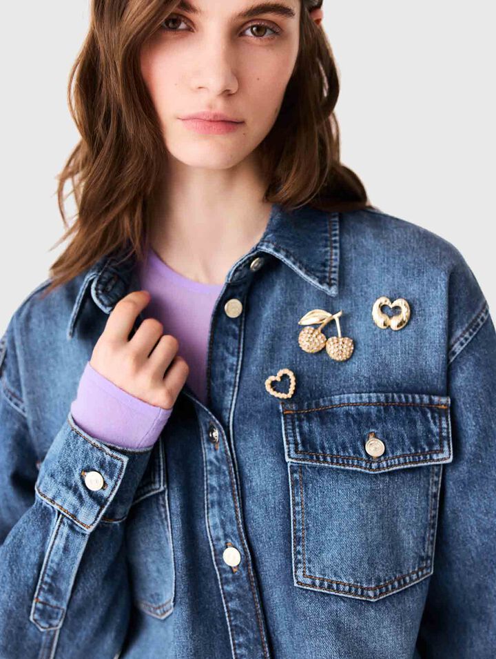 Camicia in denim con spille