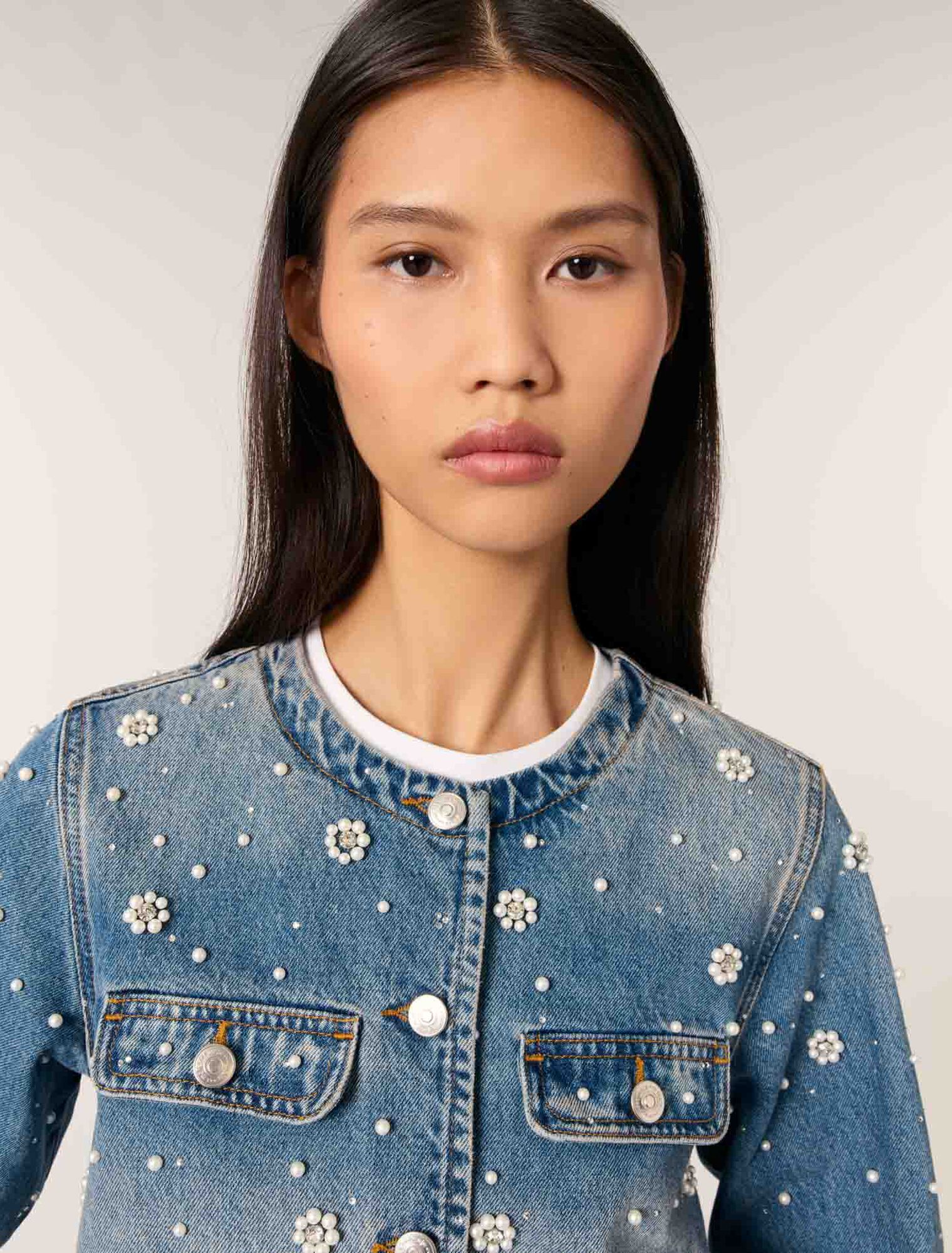 Giacca in denim ricamato