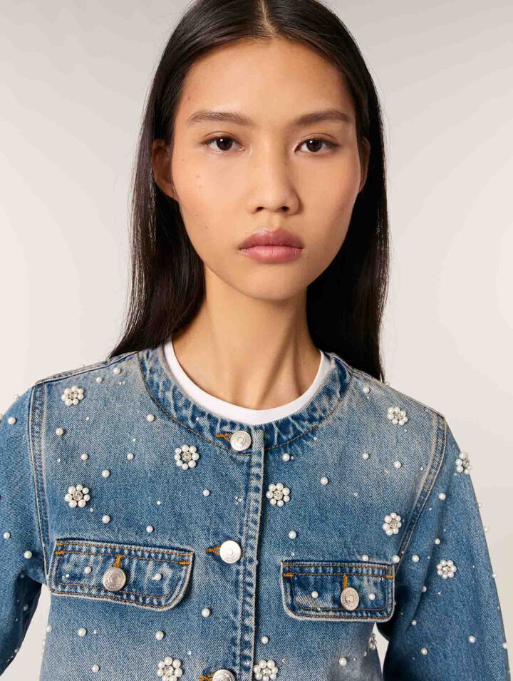 Giacca in denim ricamato