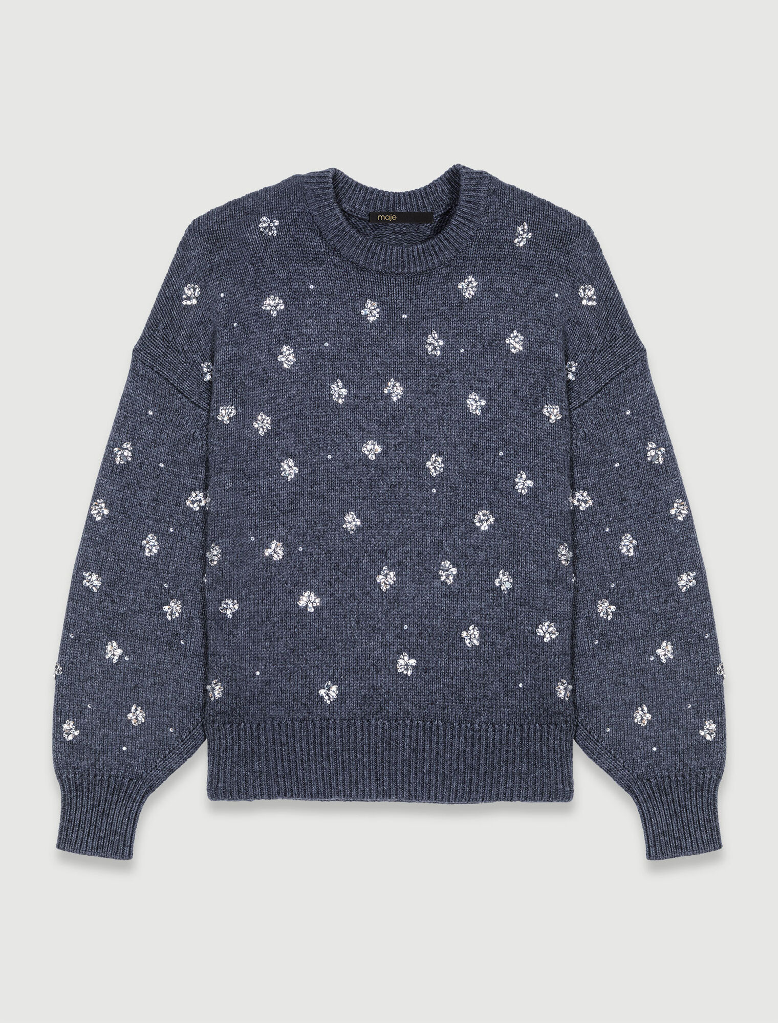 Pullover in maglia a strass
