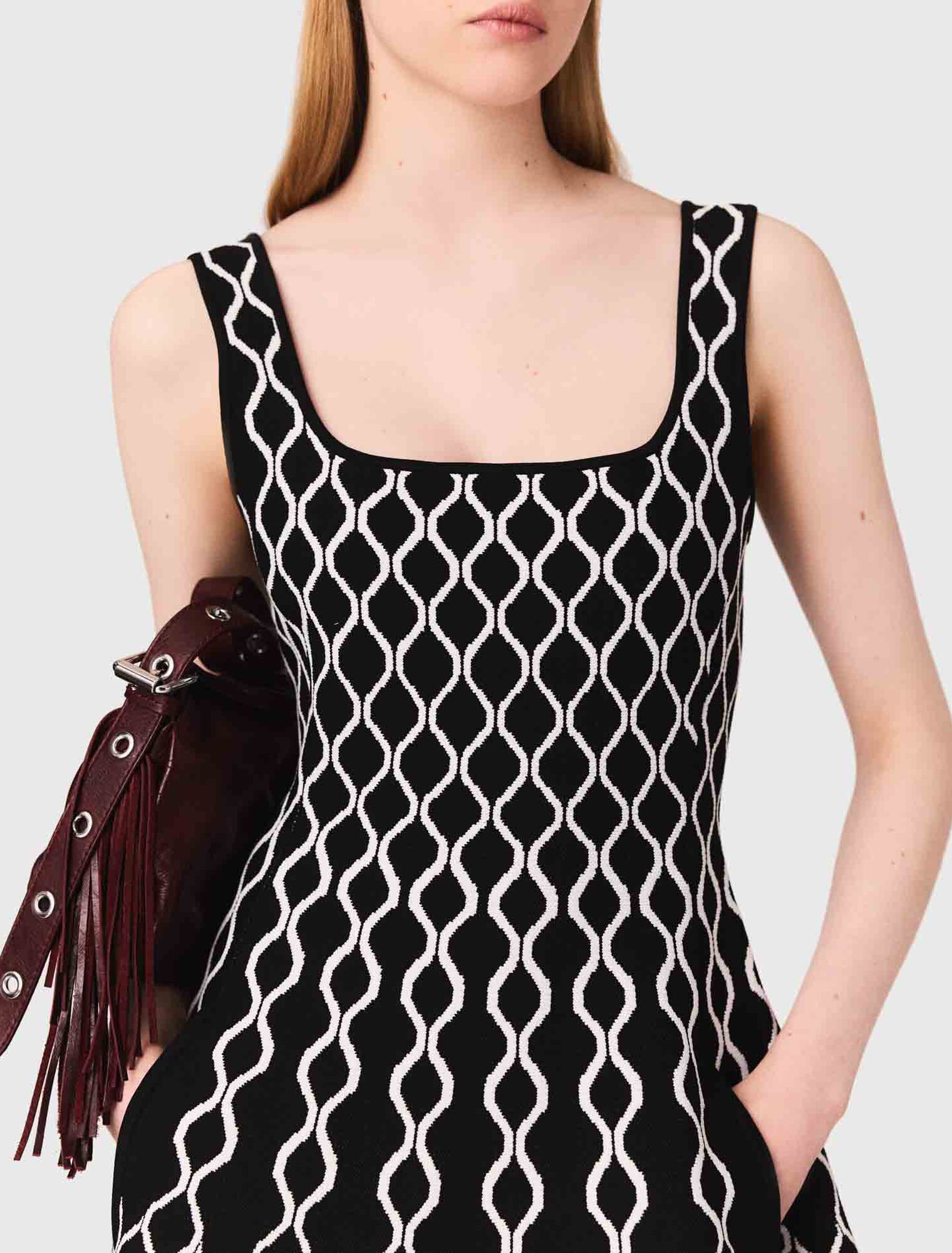 Abito midi in maglia jacquard