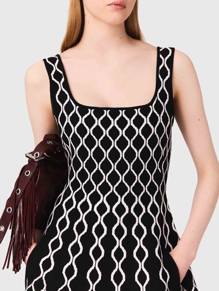 Abito midi in maglia jacquard