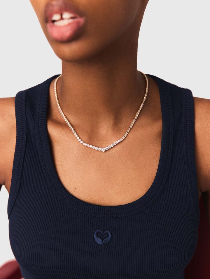 Collana con strass a cascata