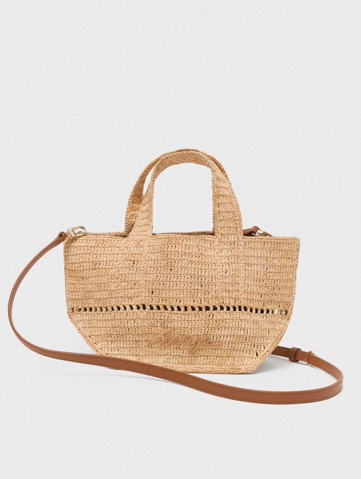 Mini shopping bag in rafia naturale