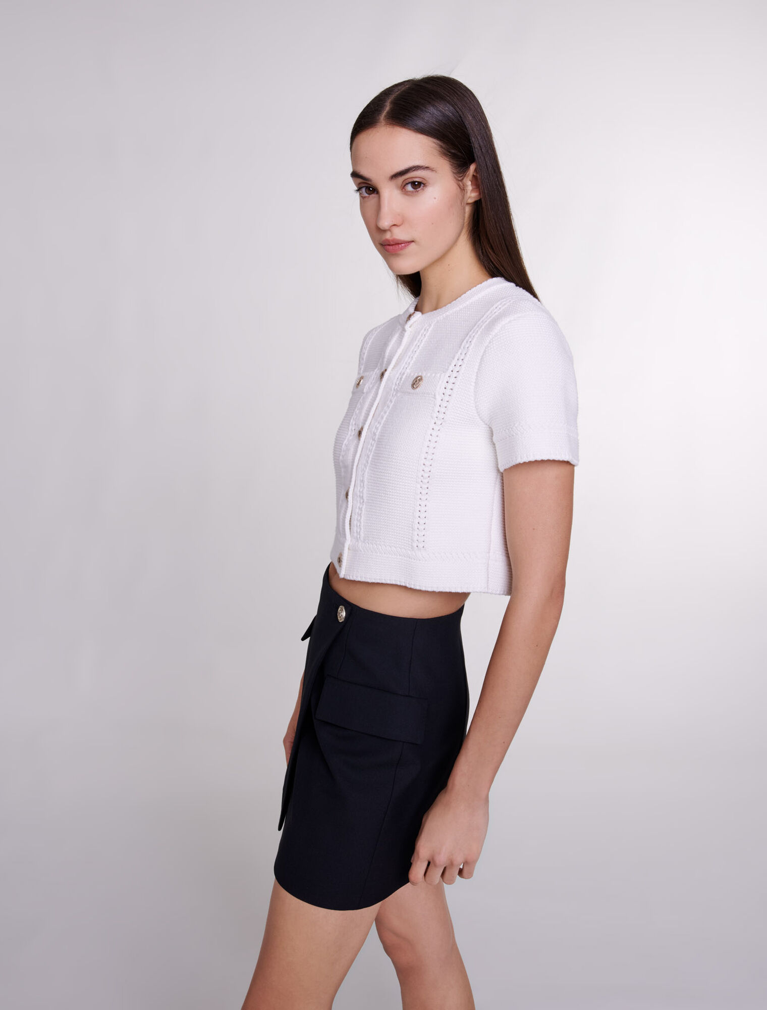 Cardigan in maglia a maniche corte