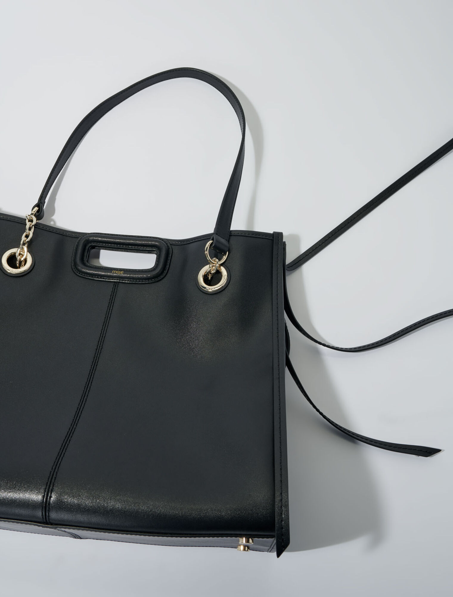 Tote bag in pelle con frange