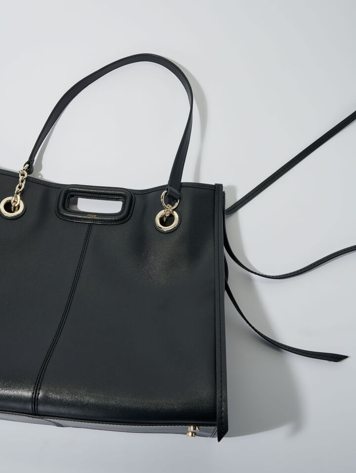 Tote bag in pelle con frange