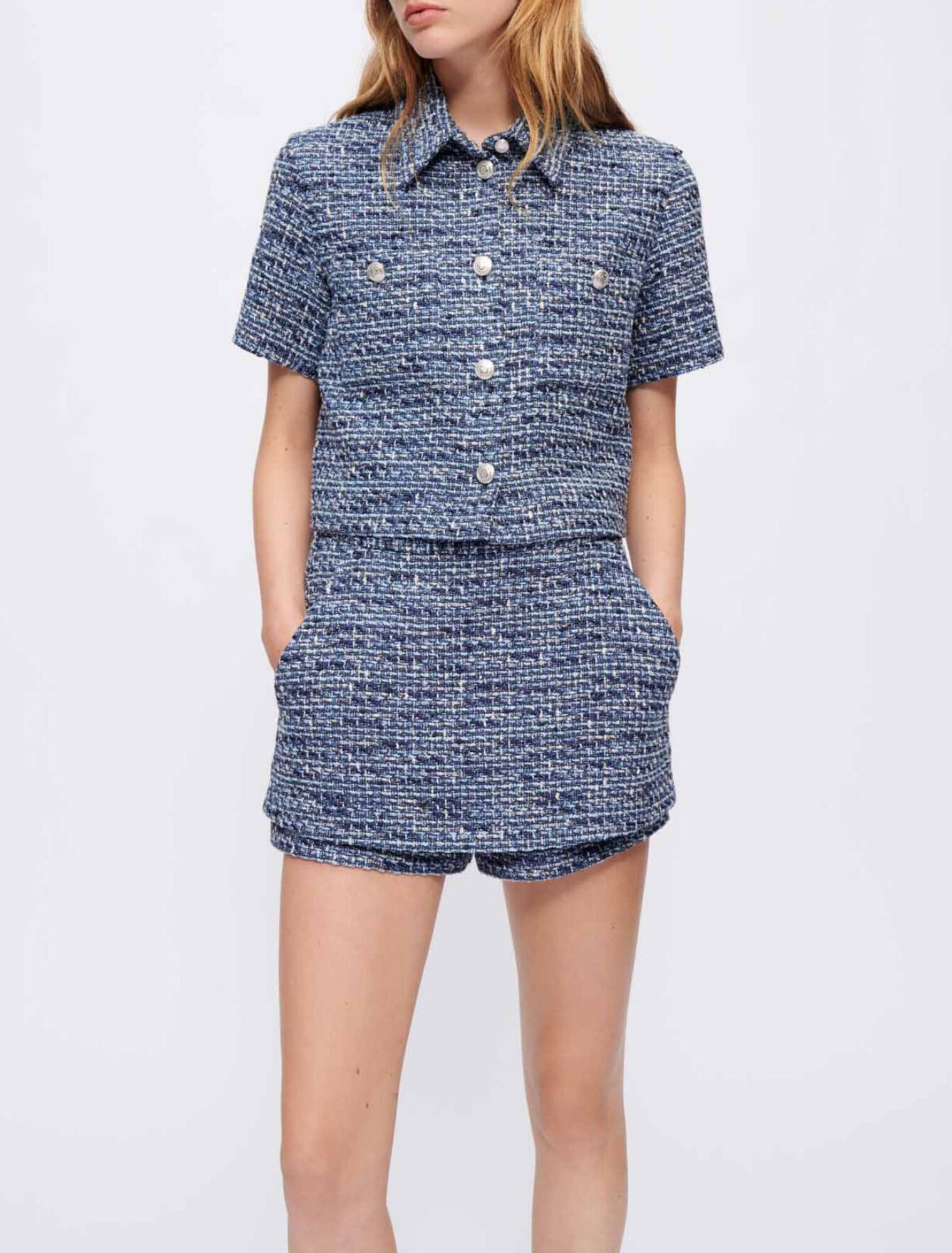 Camicia in tweed screziato