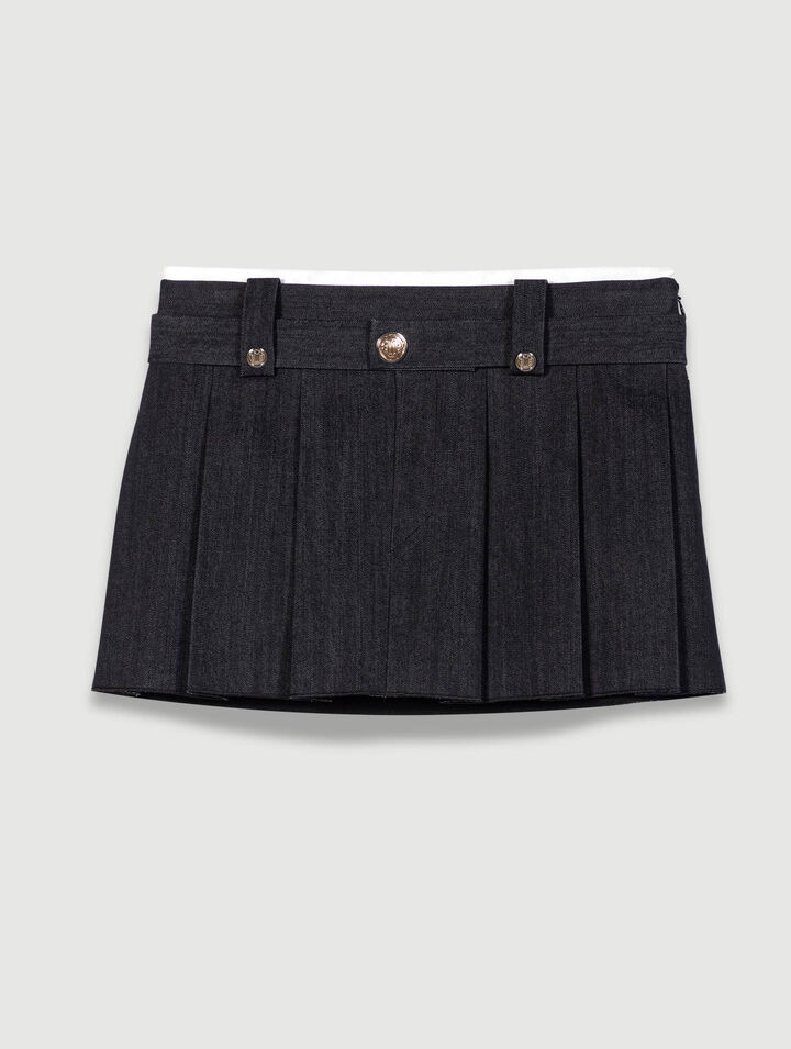 Minigonna nera effetto jeans