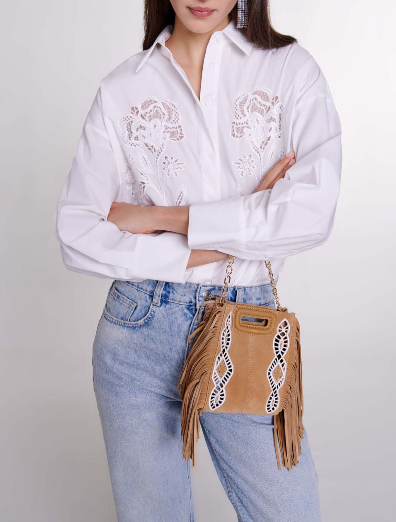 Camicia in popeline e crochet