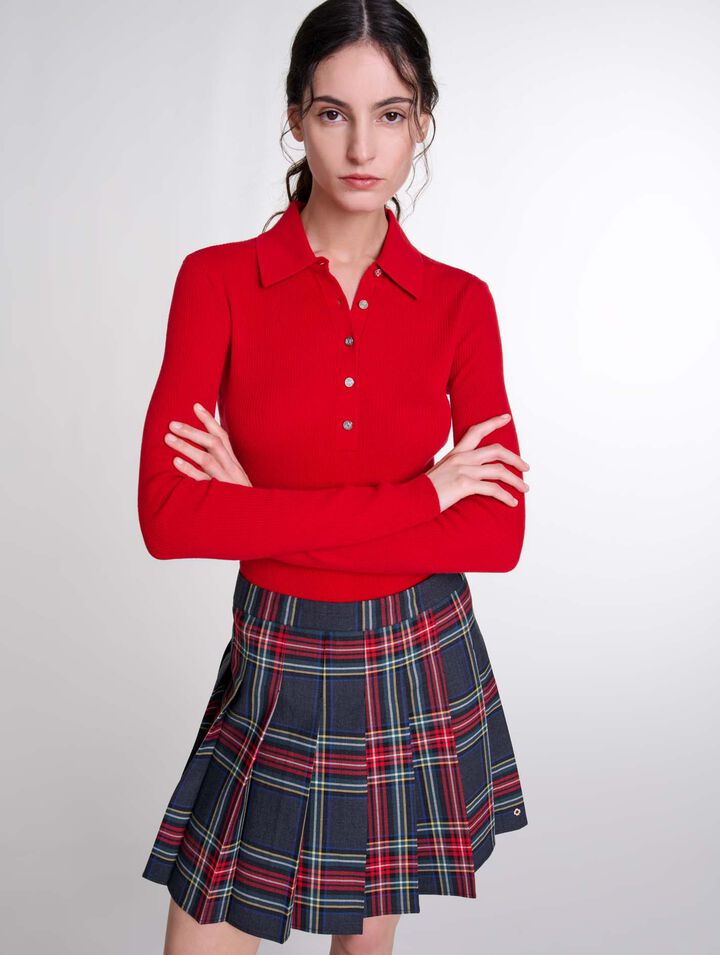 Gonna corta con stampa tartan