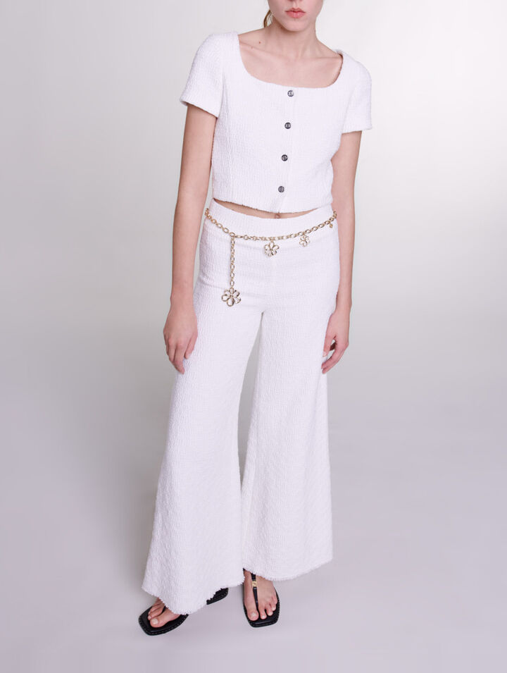 Pantaloni larghi in tweed