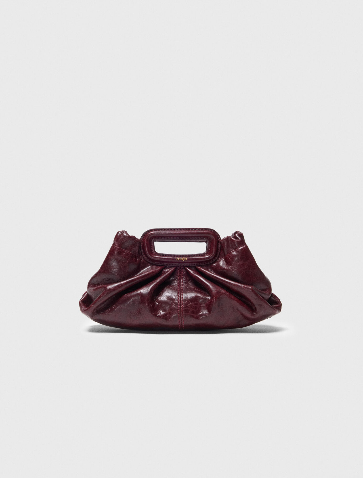 Mini clutch in pelle craquelé