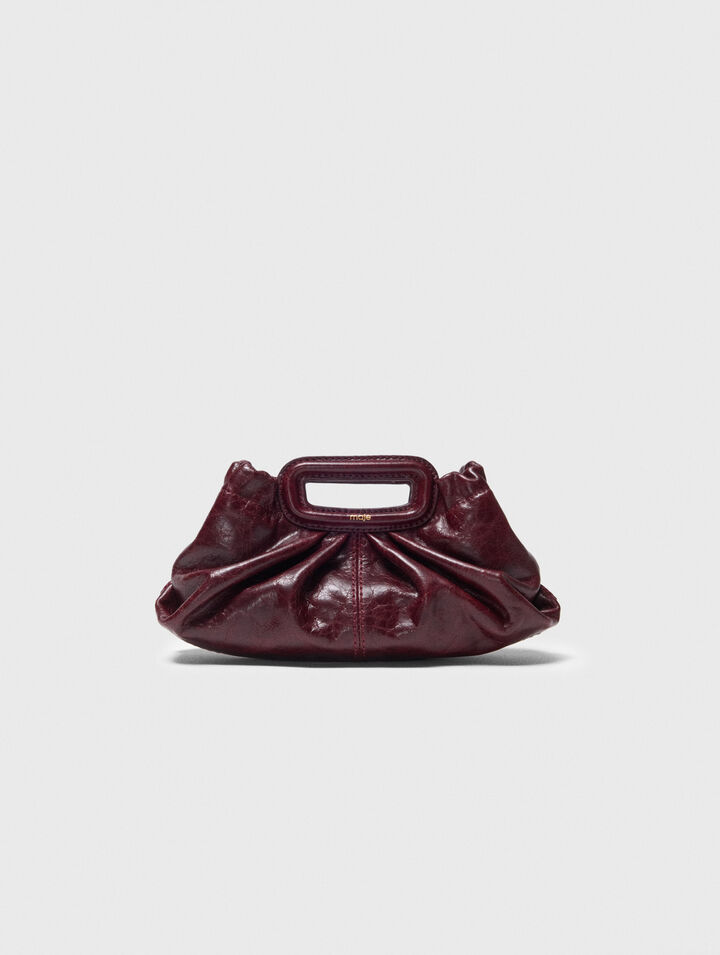 Mini clutch in pelle craquelé
