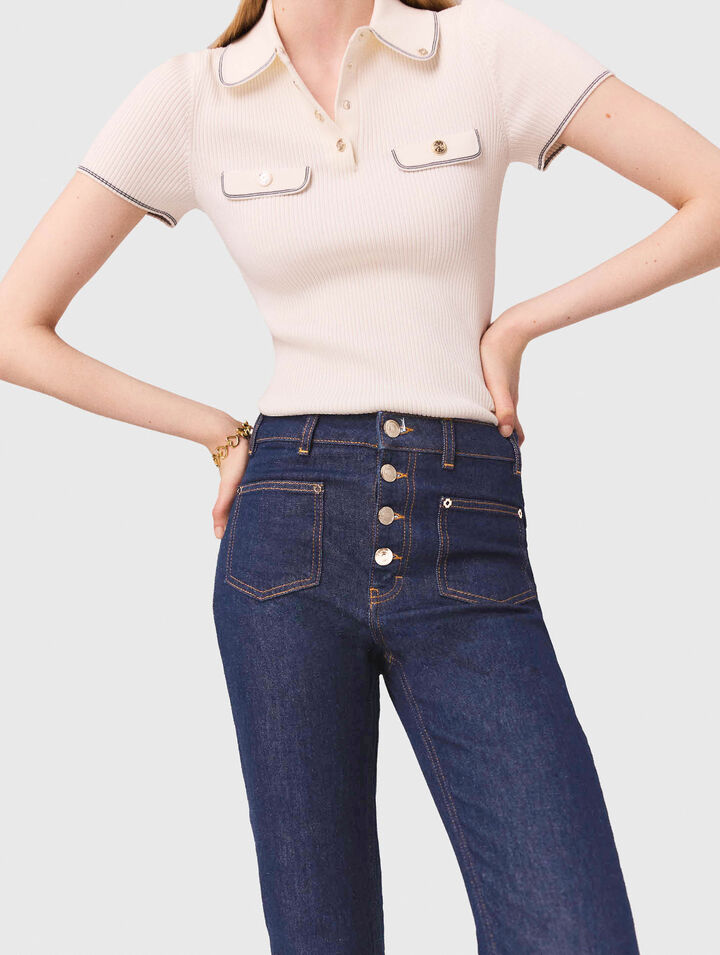 Jeans in denim con tasche