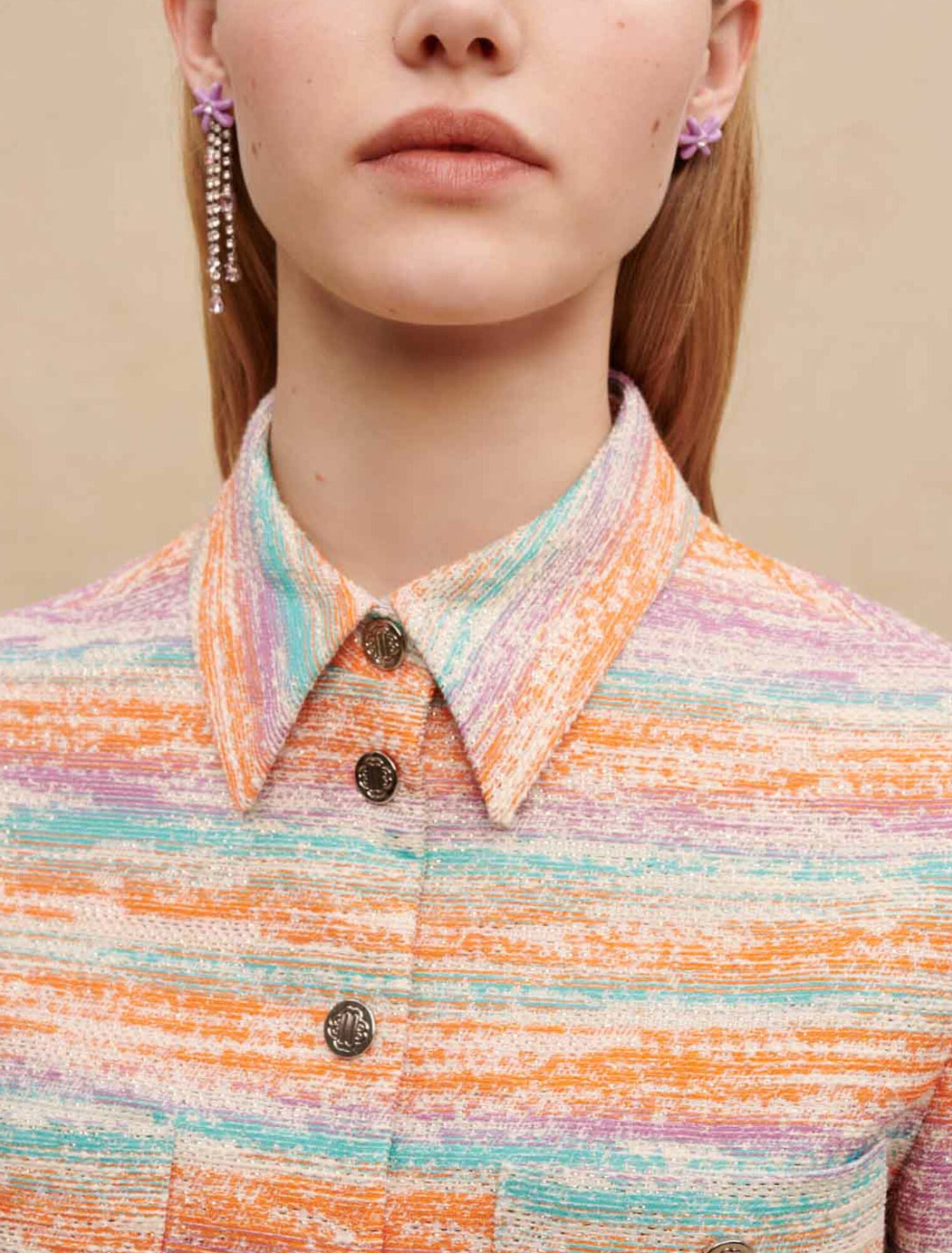 Giacca corta in tweed lucido