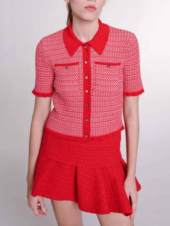 Minigonna asimmetrica in tweed