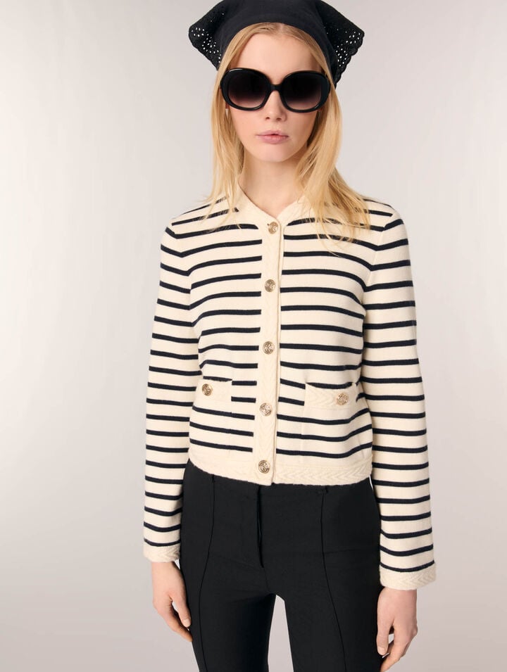 Cardigan in maglia a righe