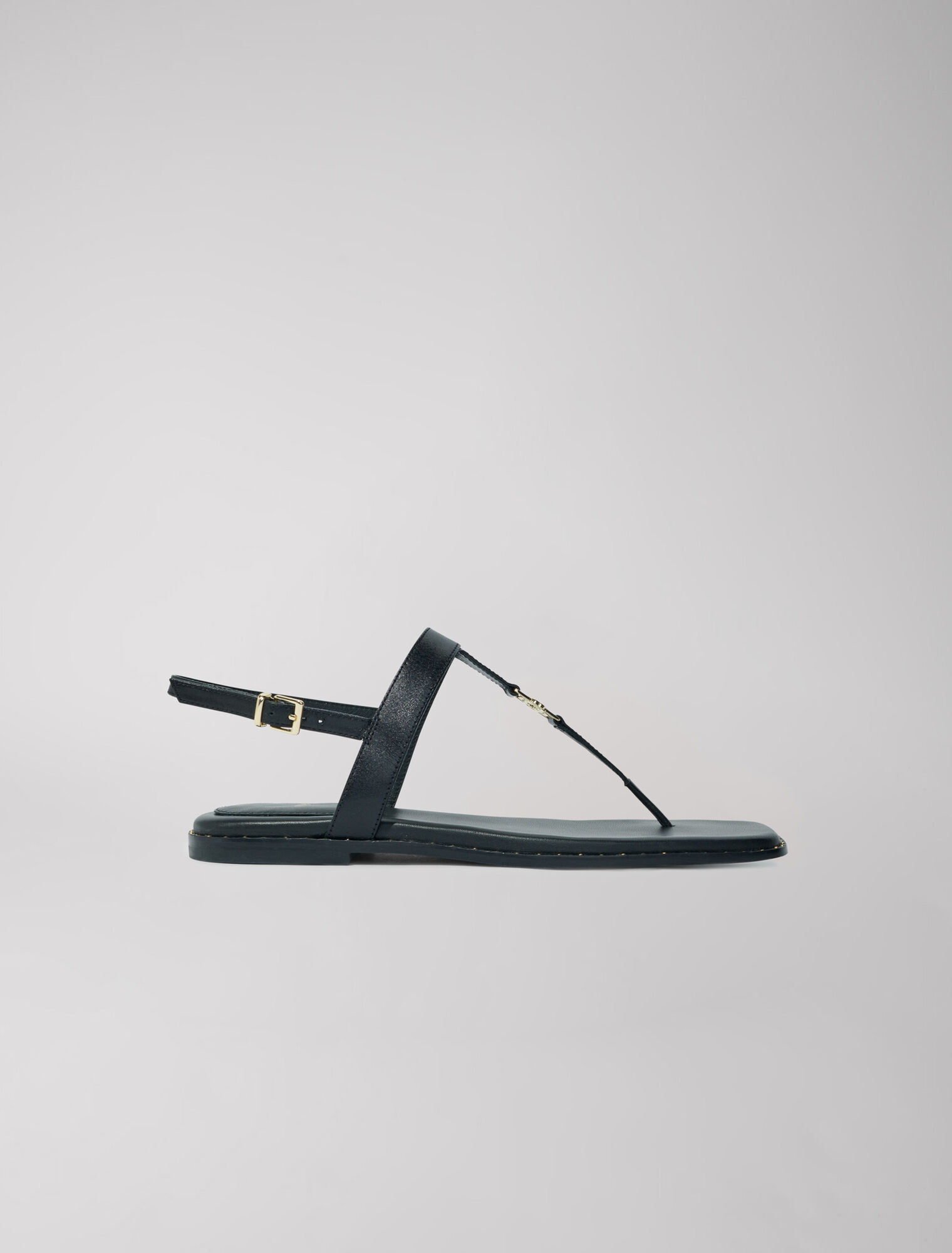 Sandali bassi con listini in pelle