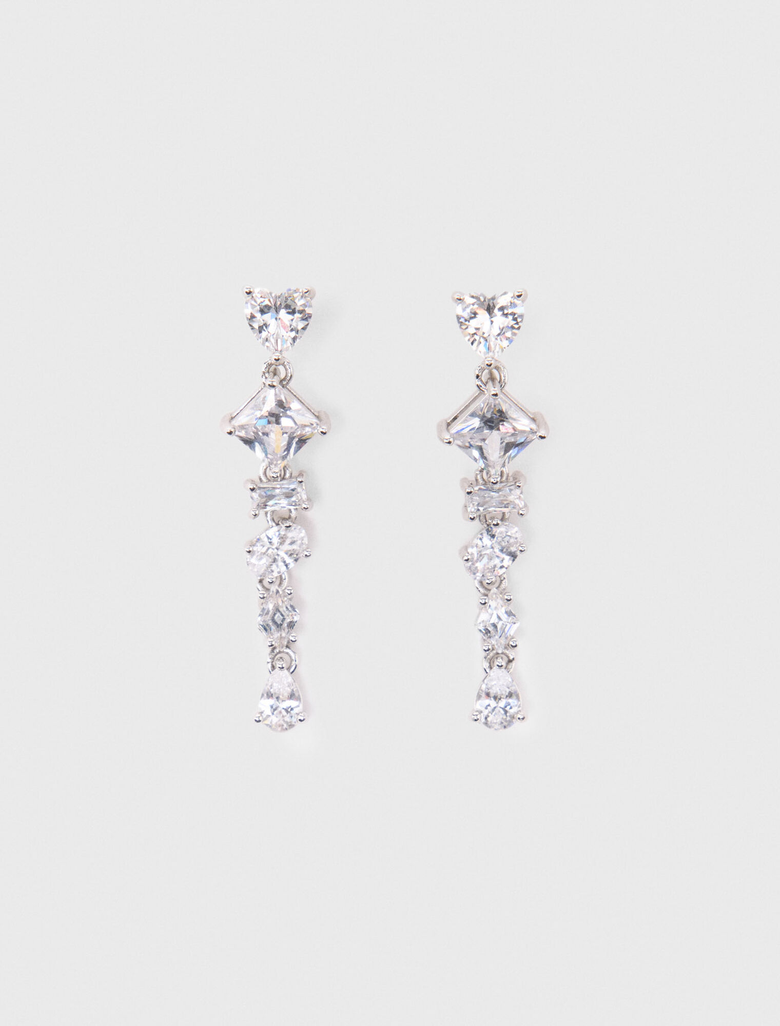 Orecchini cuore con strass