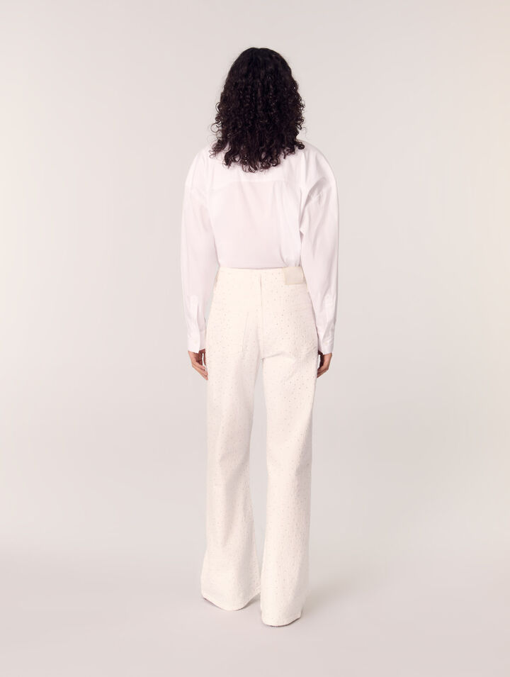 Camicia lunga ricamata a fiori