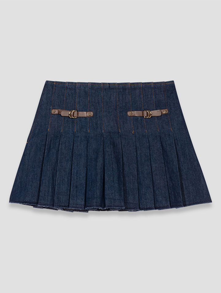 Gonna corta in denim con fodera