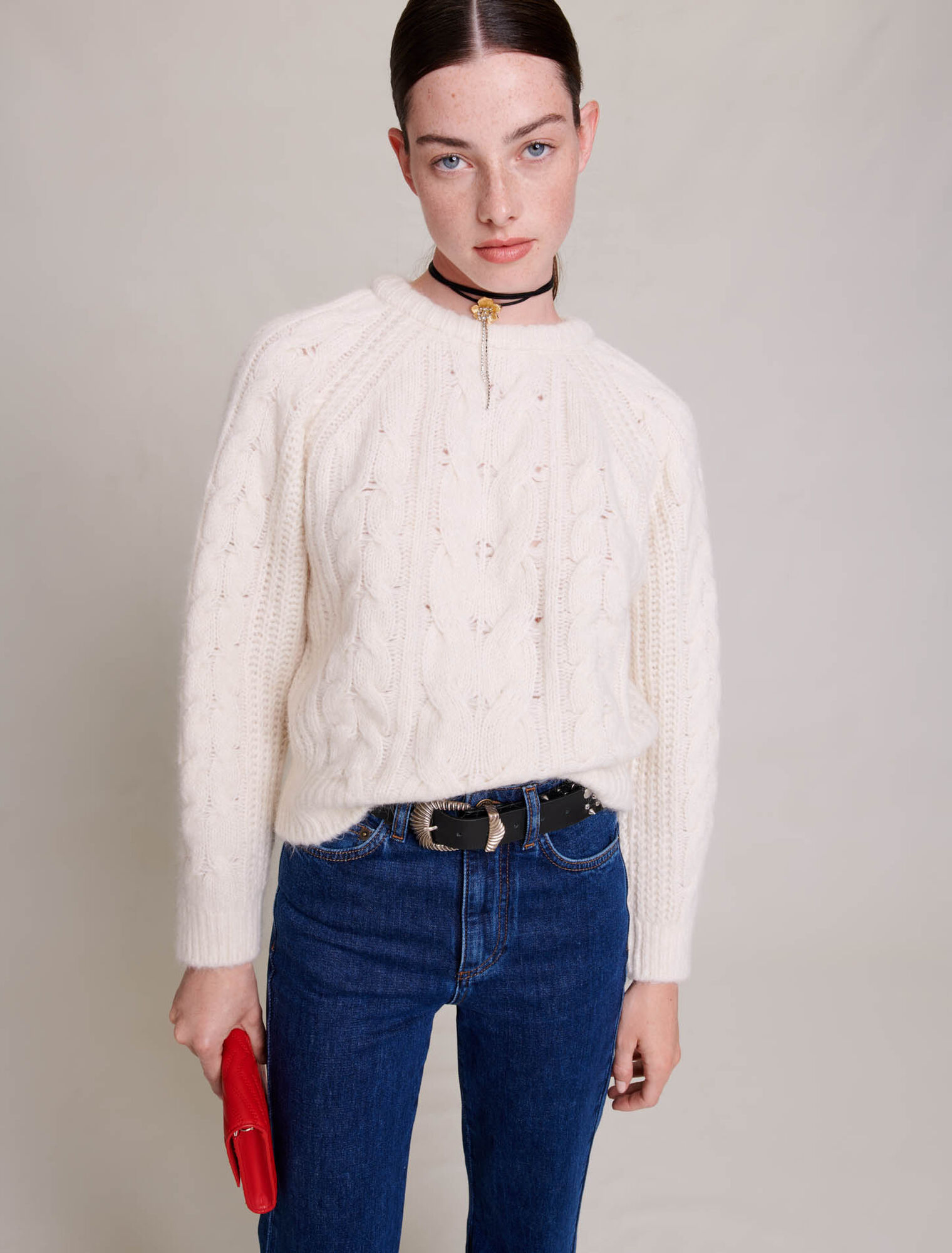 Maglione in maglia intrecciata